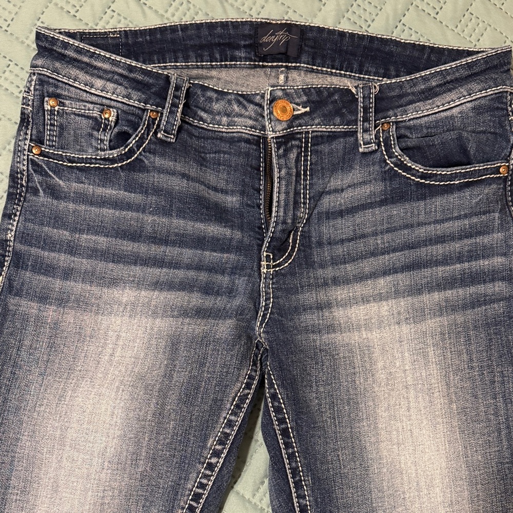 Daytrip Women's Dark Blue Skinny Jeans with Faded Whiskering